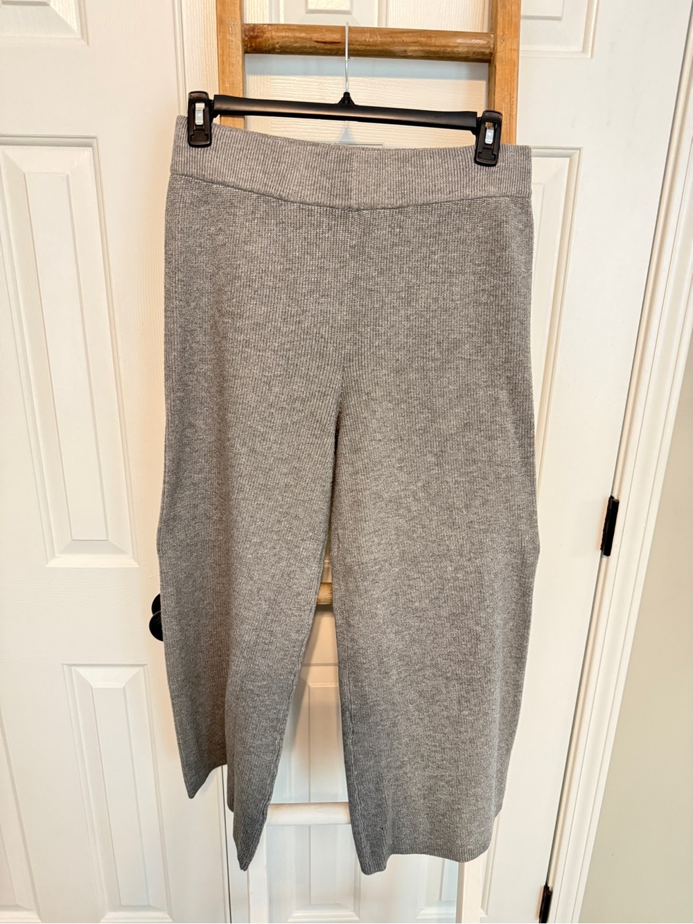 A New Day Cozy Gray Sweater Knit Wide-Leg Pants